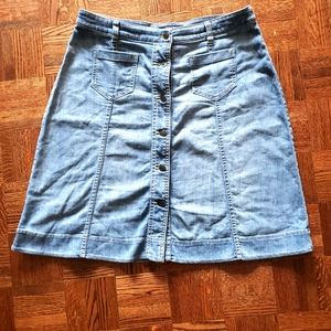 Blue denim skirt